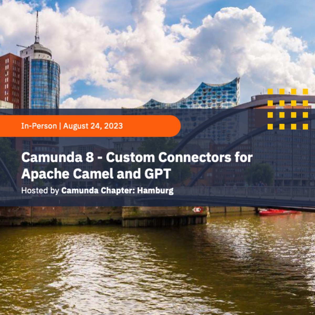 Camunda Chapter Hamburg artwork for the Custom Connectors meetup