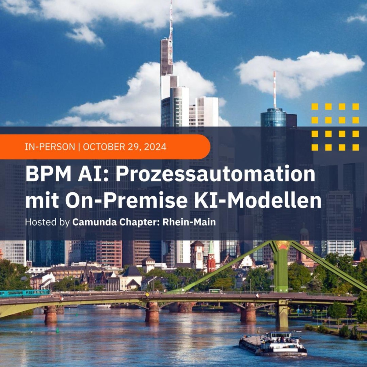 Camunda Chapter Rhein-Main artwork for the BPM AI on-premise models talk